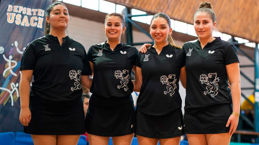 Estudiantes de la FAE integran equipo femenino de tenis de mesa que obtiene plata en torneo nacional universitario